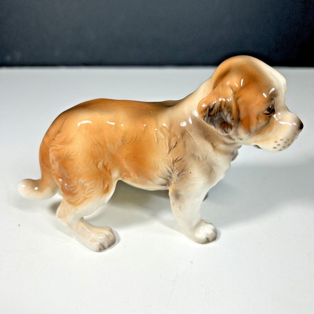 Vintage Porcelain St Bernard Dog Figurine E4368 Hand painted READ 5. in Long
